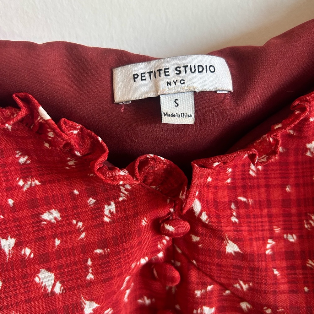 Petite Studio NYC Maisy - Floral mini dress, sweetheart neckline, puff sleeve, S - Picture 5 of 10
